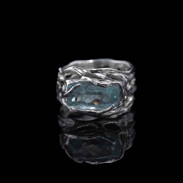 Каблучка з аквамарином