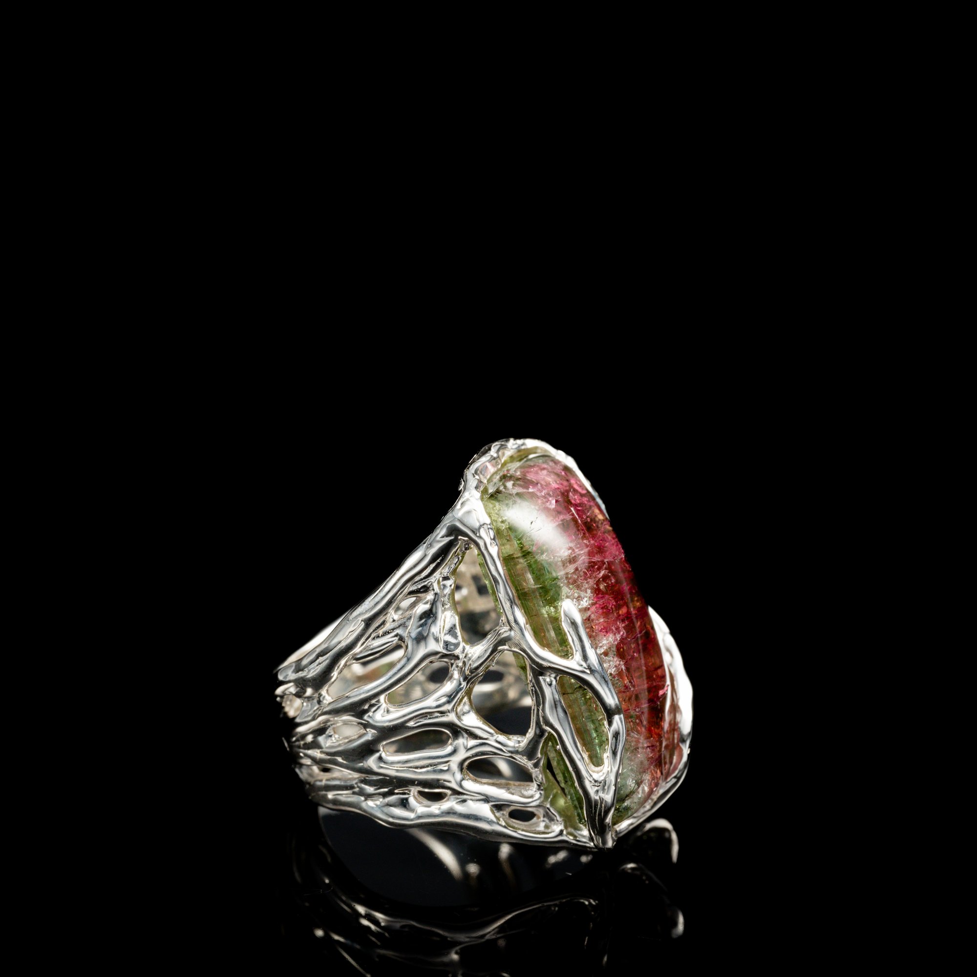 Каблучка з кавуновим турмаліном - зображення 3