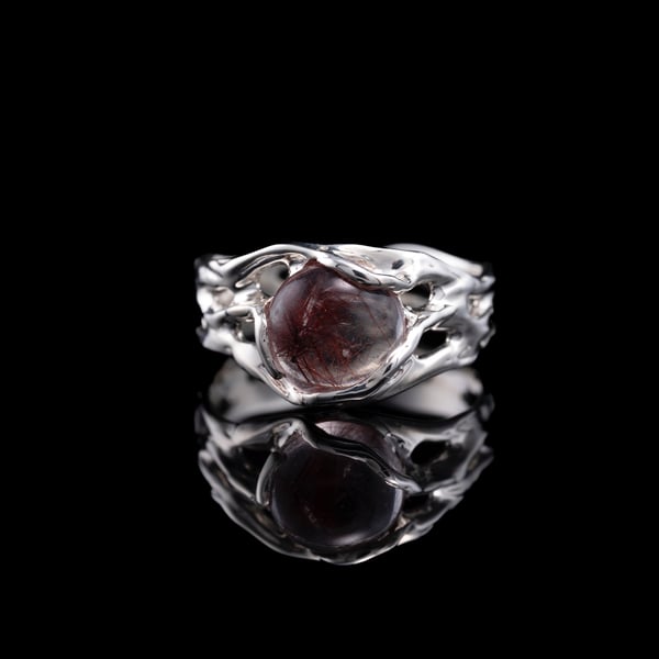 Каблучка з рутиловим кварцом