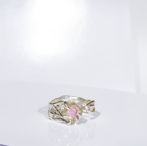 Каблучка з кавуновим турмаліном