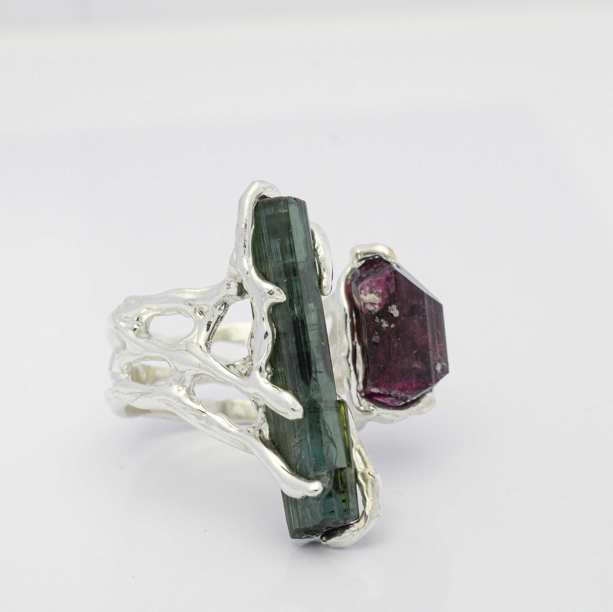 Каблучка з індиголітом та рубелітом - зображення 2