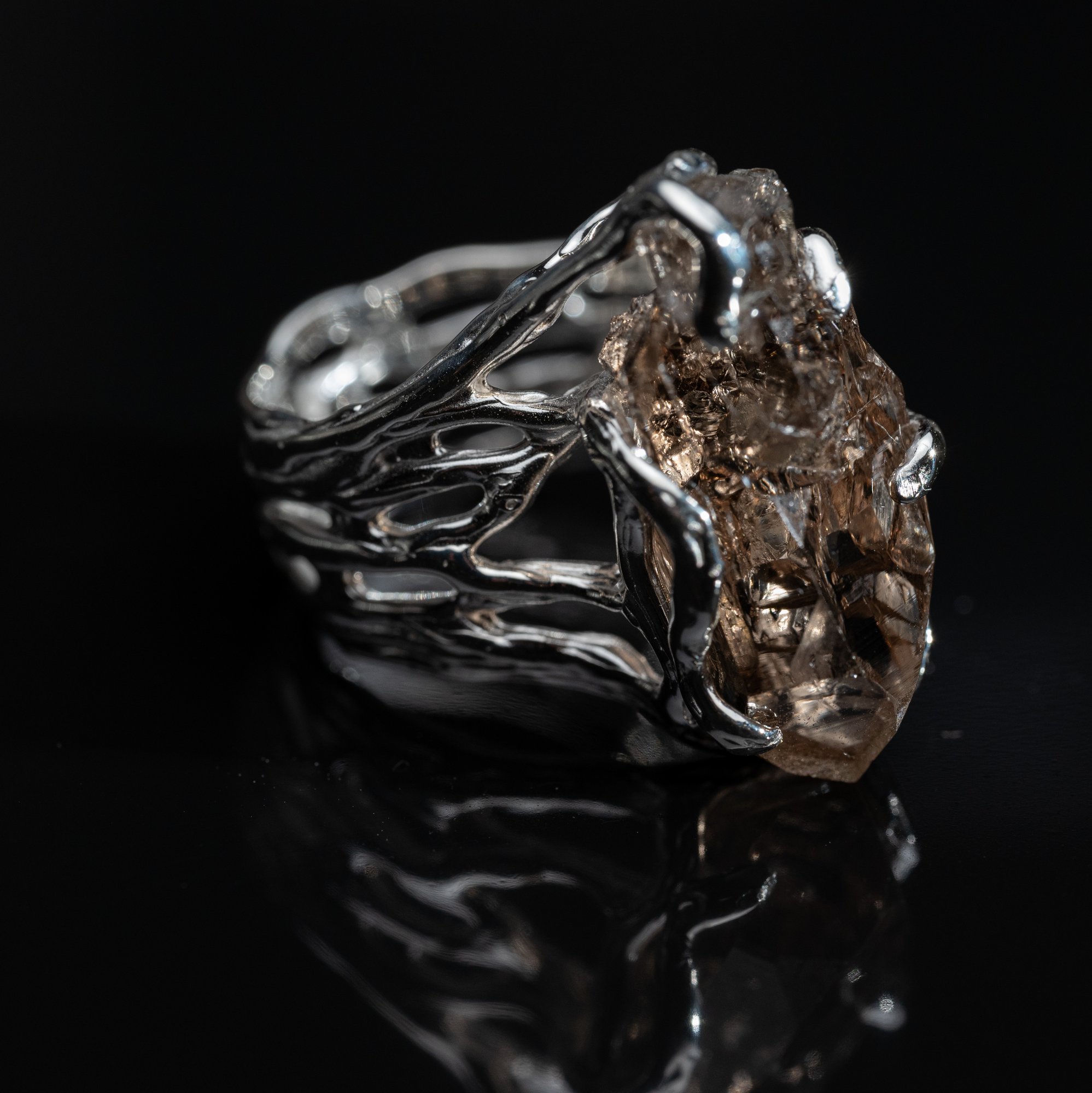 Каблучка з димчастим кварцом - зображення 2