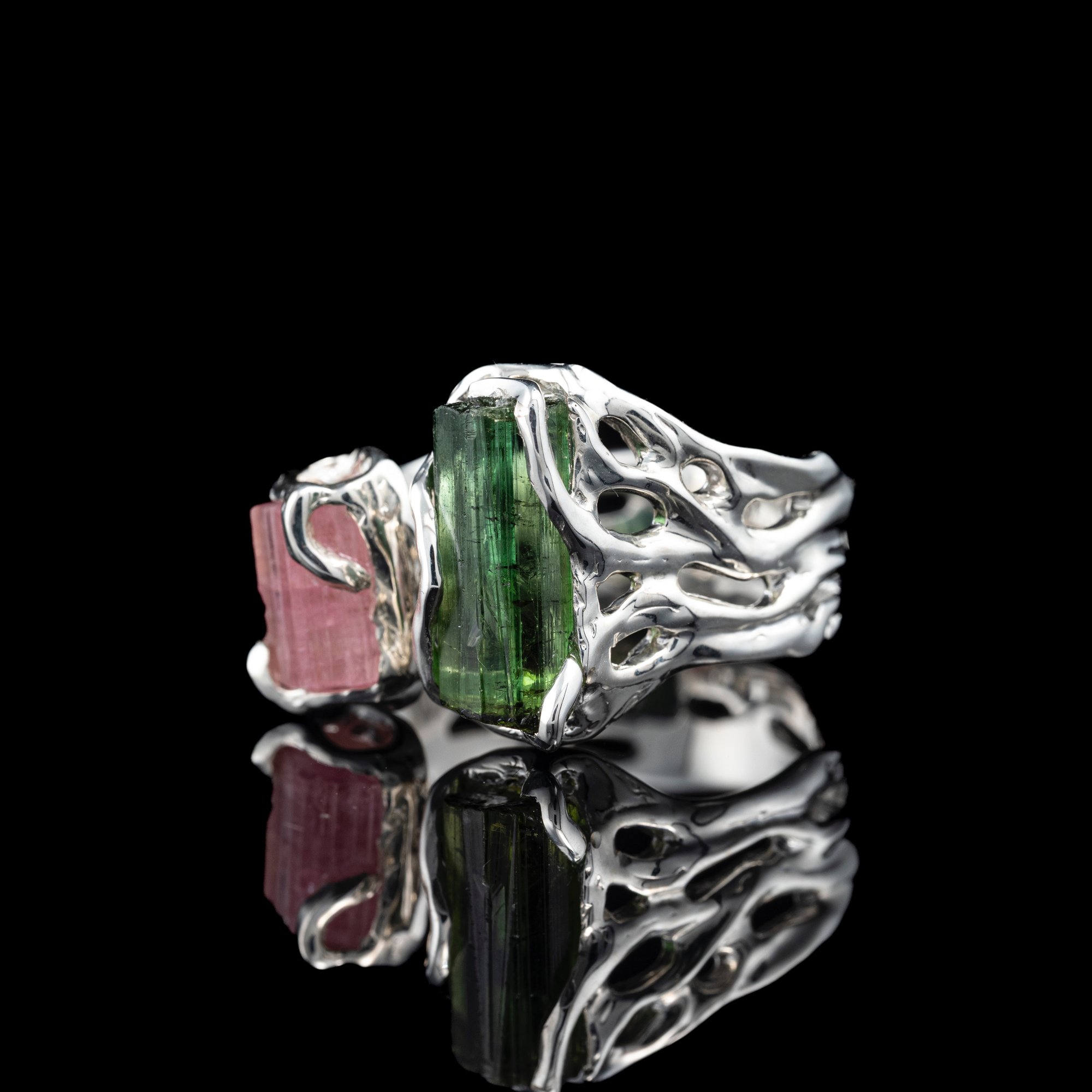 Каблучка з верделітом та рубелітом - зображення 2