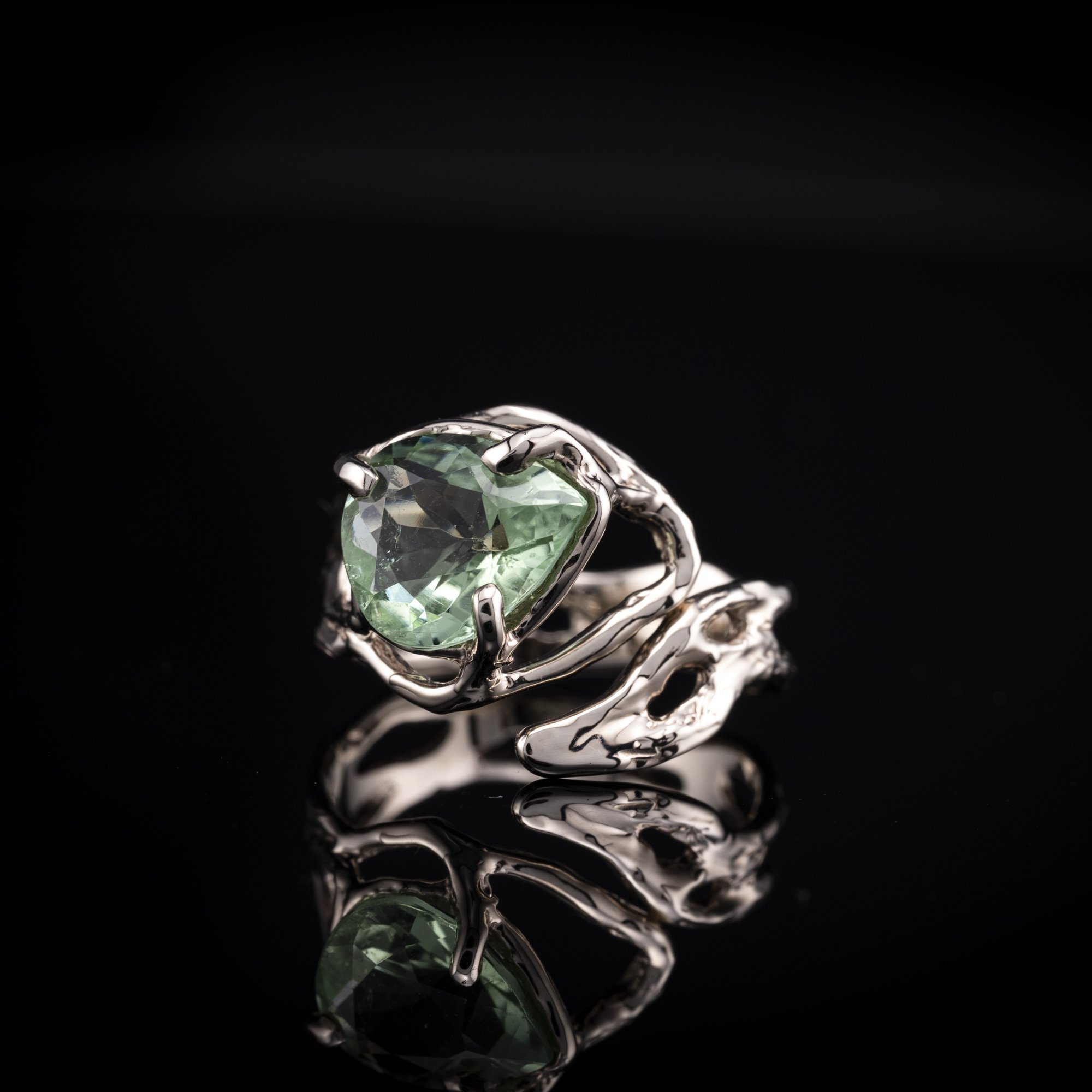 Золота каблучка з турмаліном - зображення 2