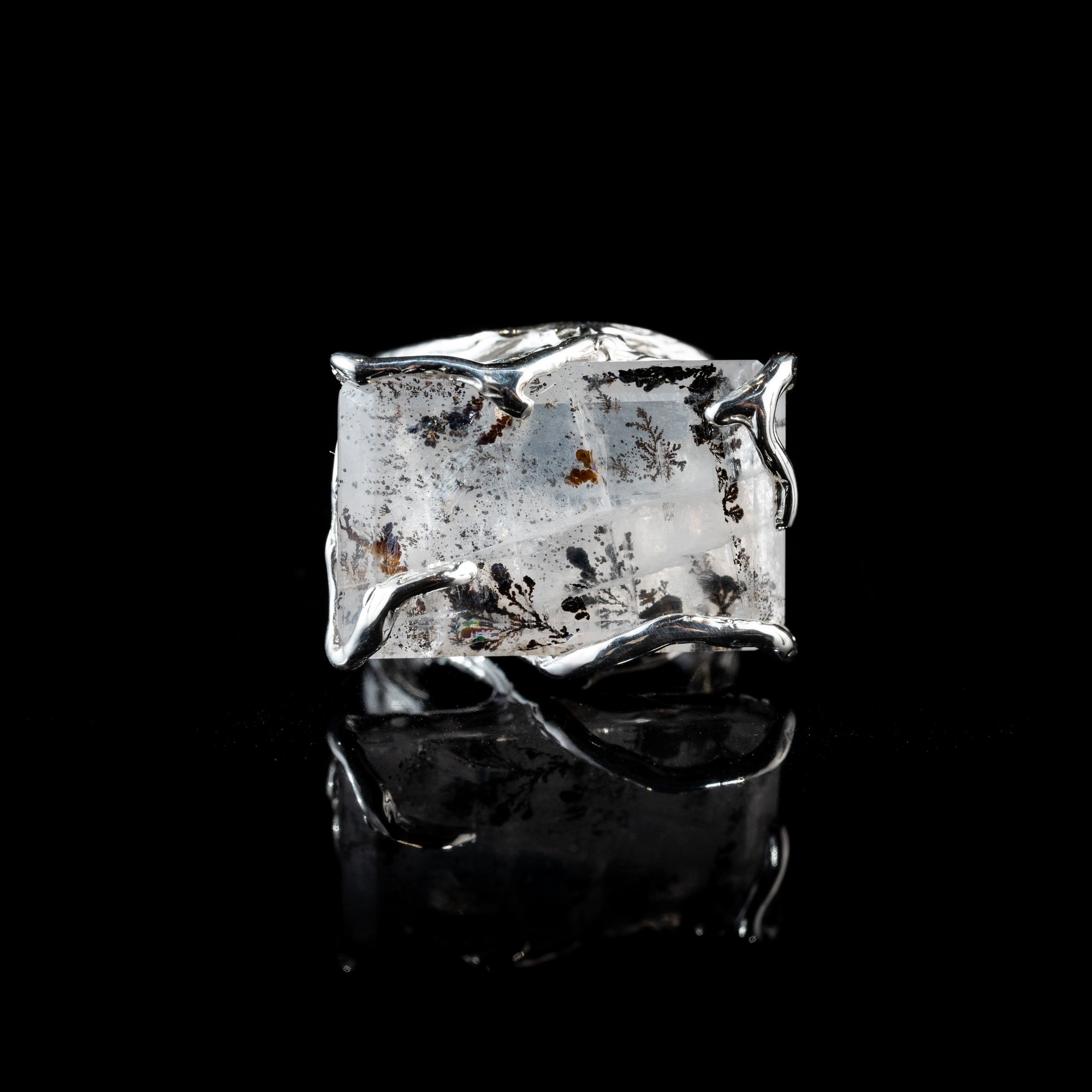 Каблучка з агатом з дендритами