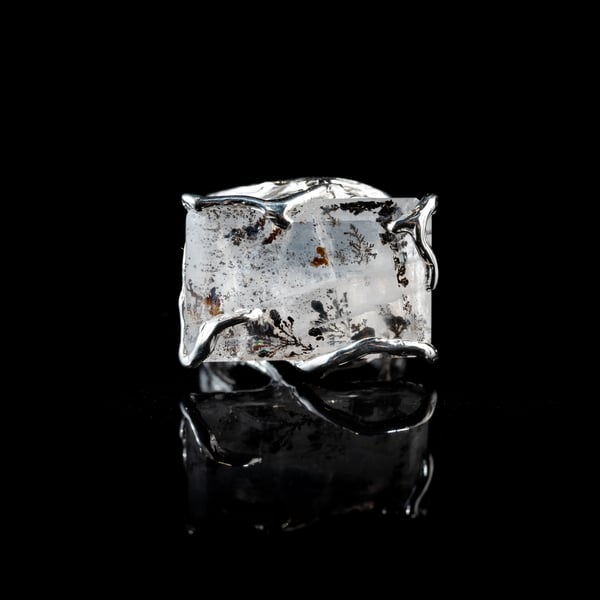 Каблучка з агатом з дендритами