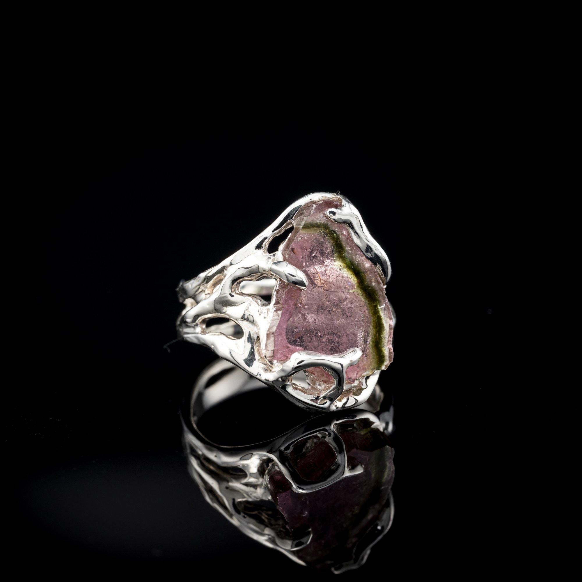 Каблучка з кавуновим турмаліном - зображення 2