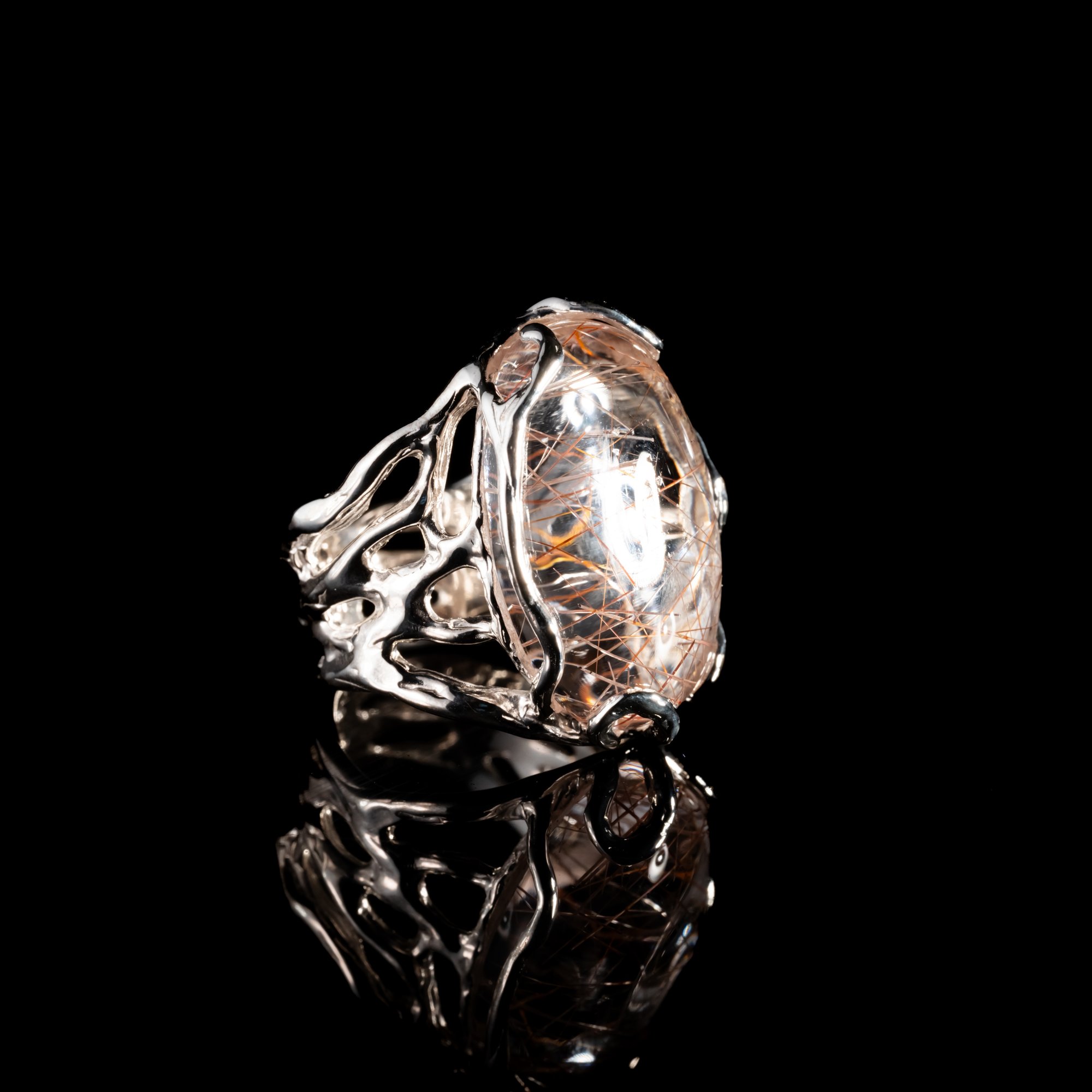 Каблучка з рутилованим кварцом - зображення 3