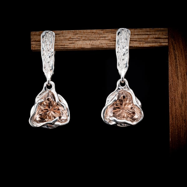 Сережки з винними топазами