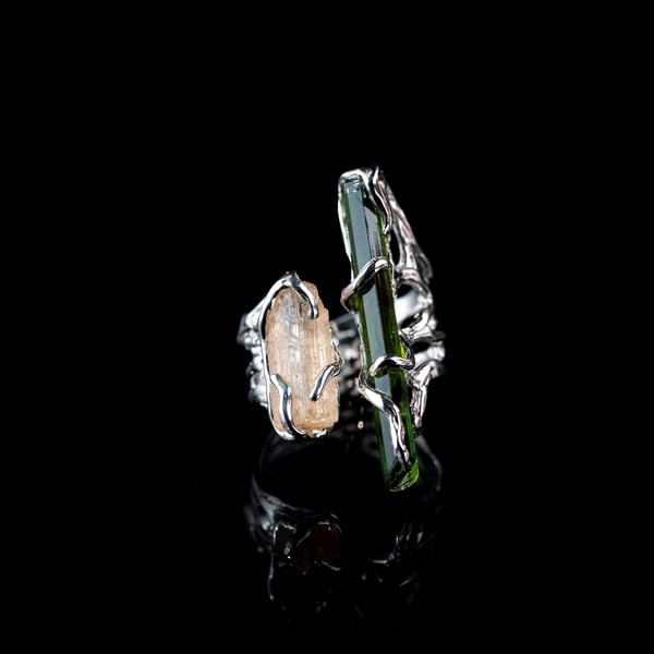 Ring with Tourmaline and Imperial Topaz