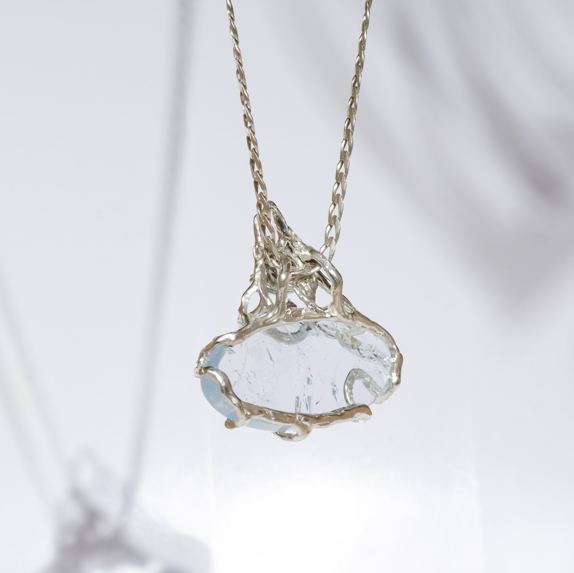 Кулон з блакитним топазом та турмаліном - зображення 5