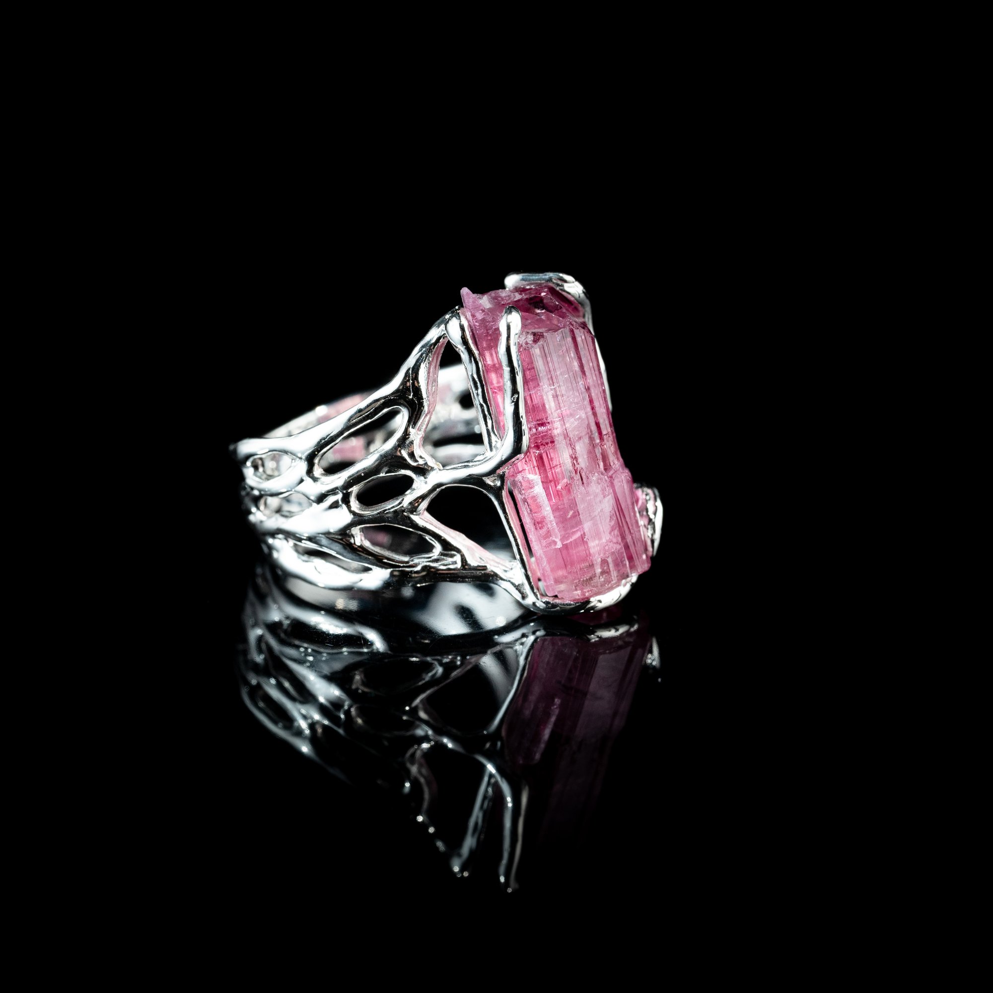 Каблучка з рожевим турмаліном - зображення 3