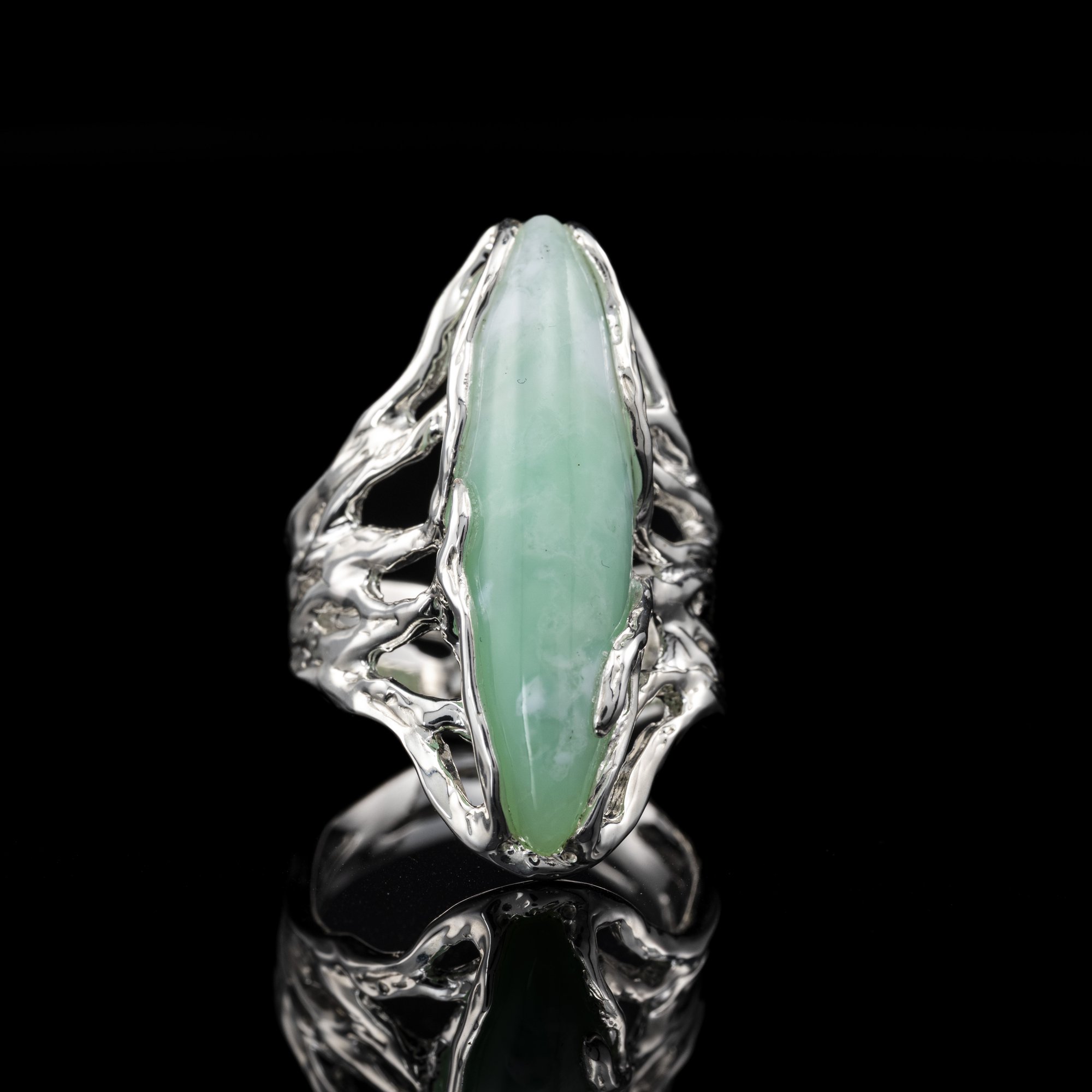 Каблучка з хризопразом