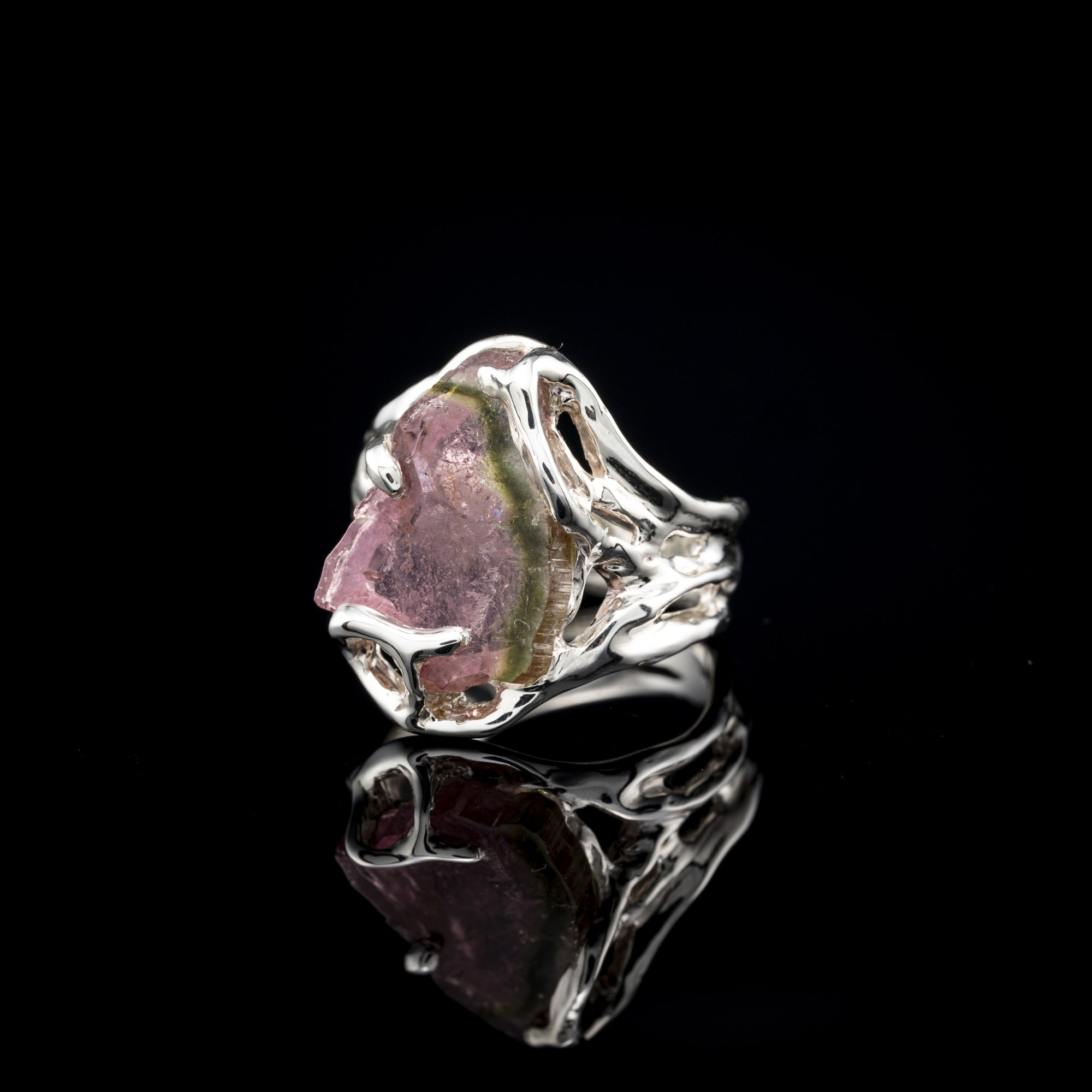 Каблучка з кавуновим турмаліном - зображення 3