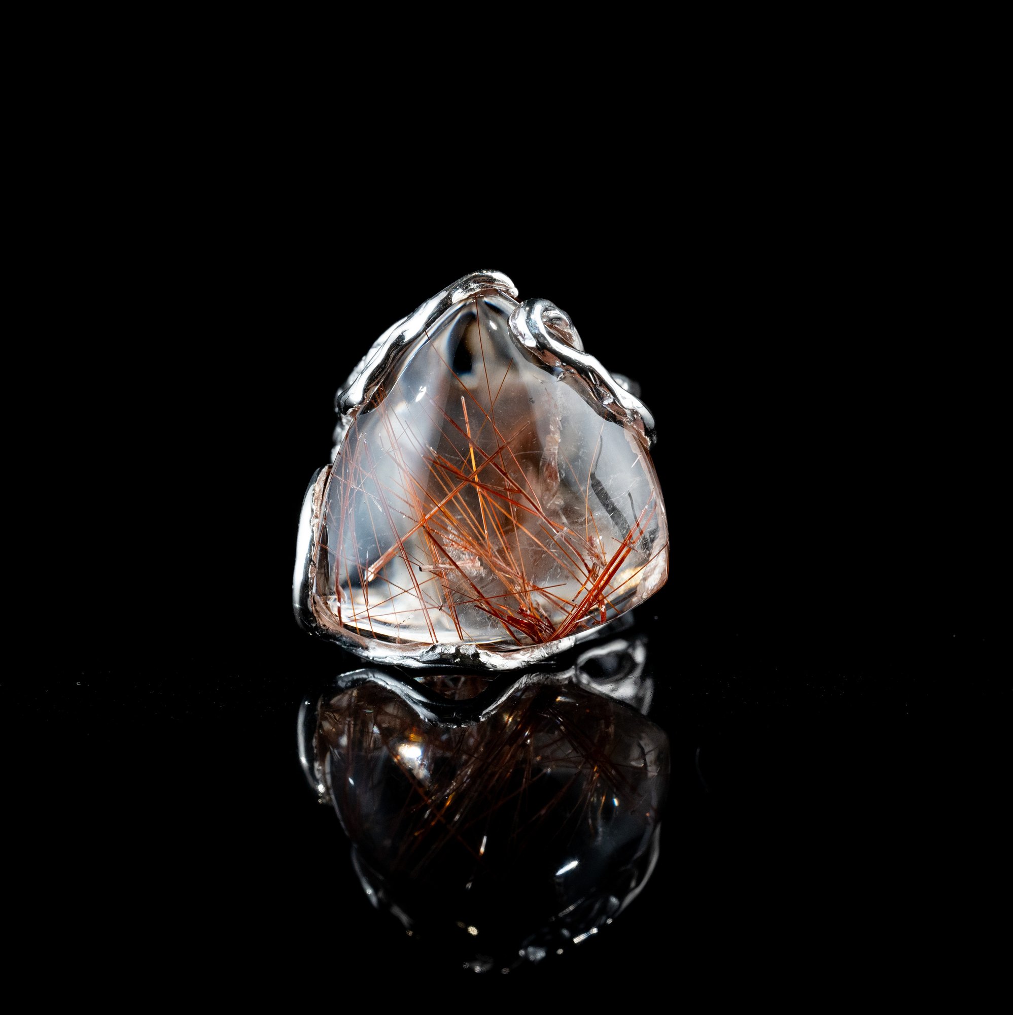 Каблучка з рутилованим кварцом