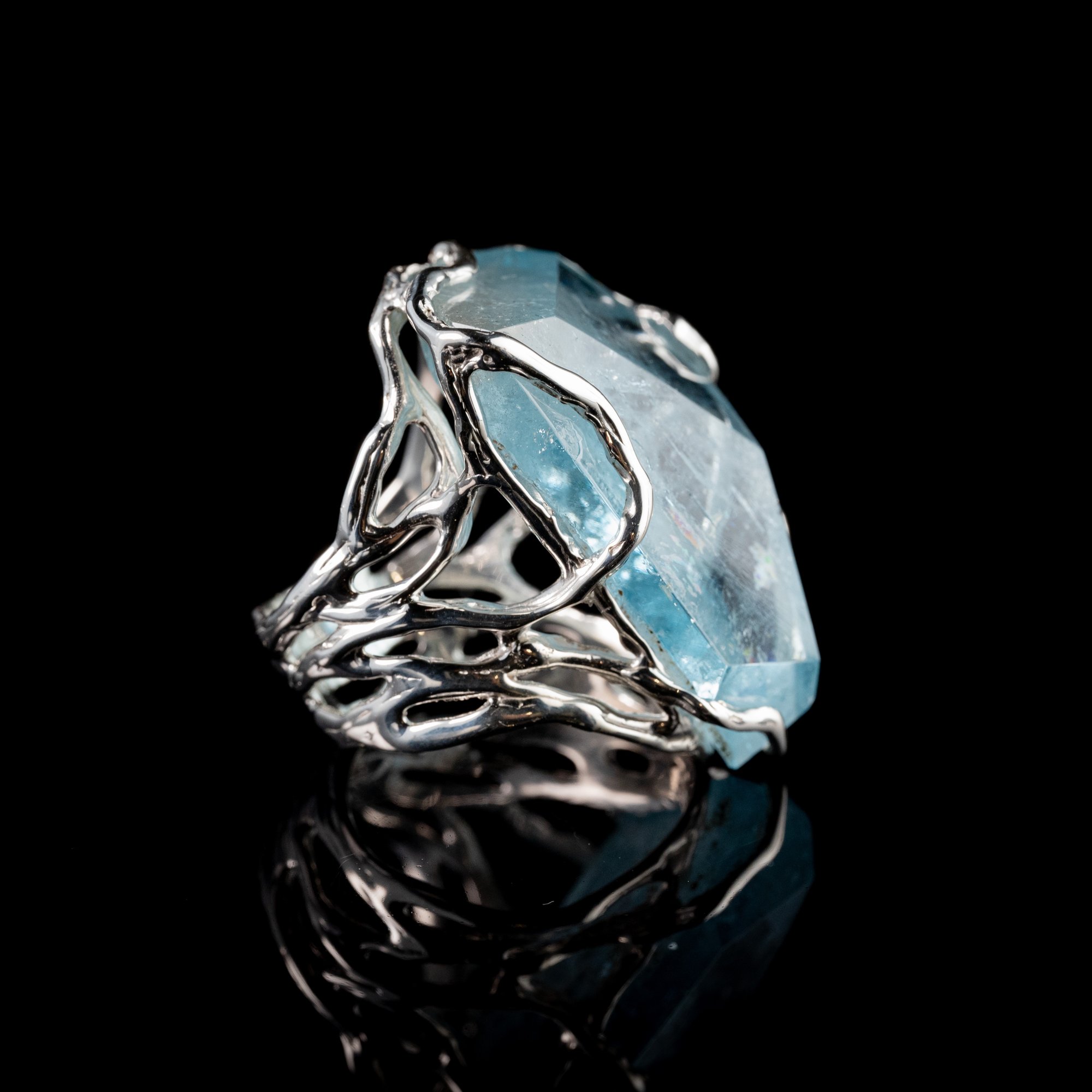 Каблучка з блакитним топазом - зображення 3