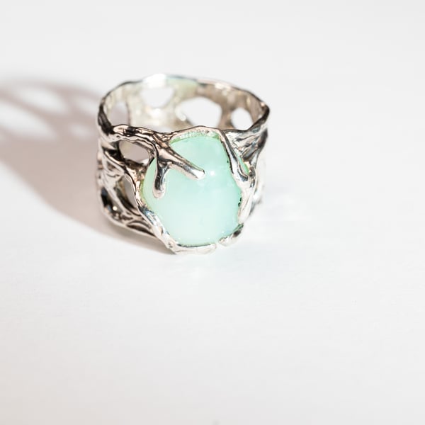 Каблучка з хризопразом