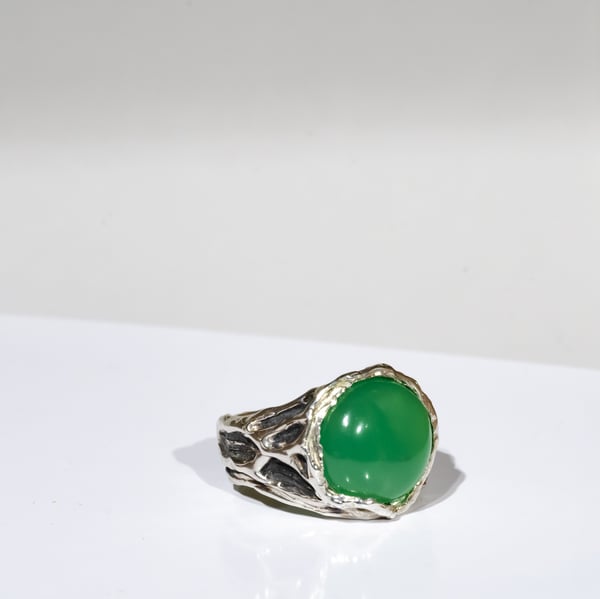 Каблучка з хризопразом