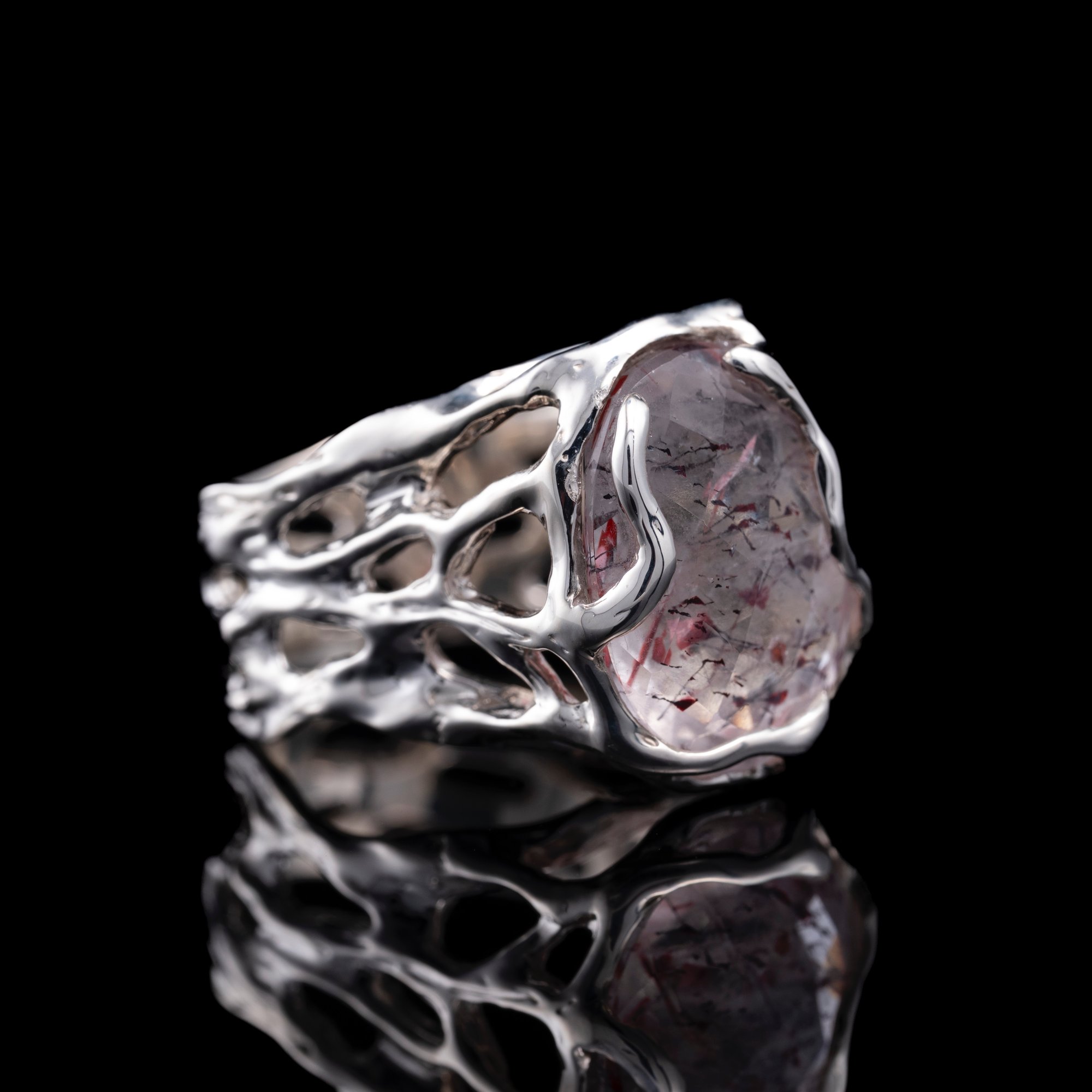 Каблучка з кварцом з включенням гематиту - зображення 3