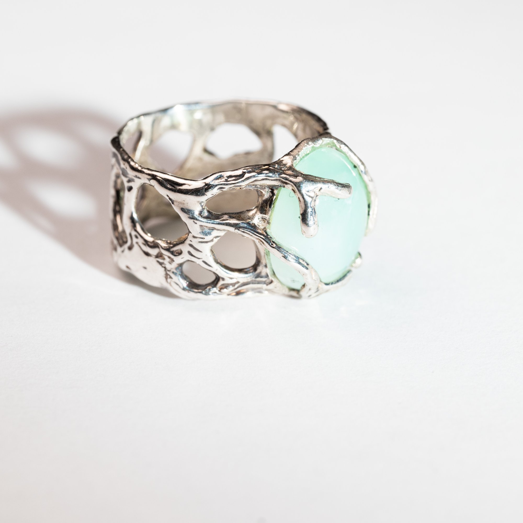 Каблучка з хризопразом - зображення 2