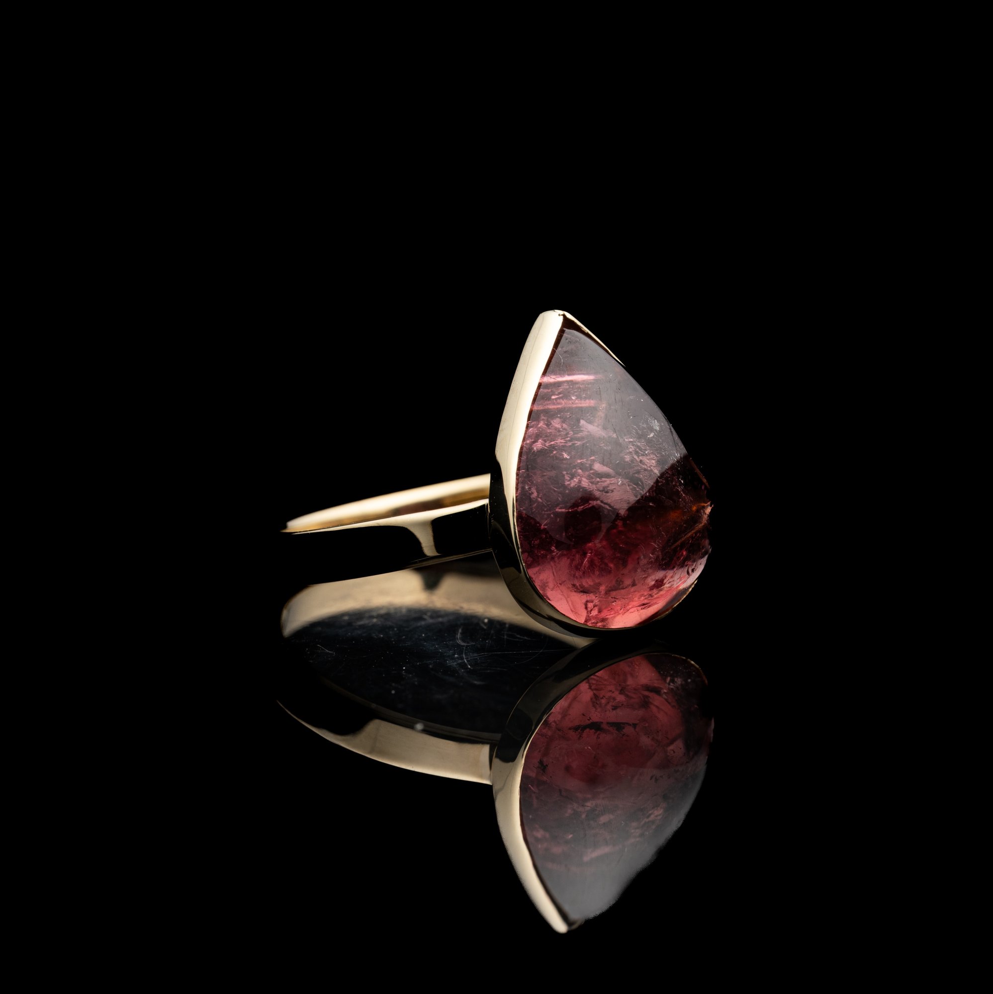 Золота каблучка з рубелітом - зображення 3