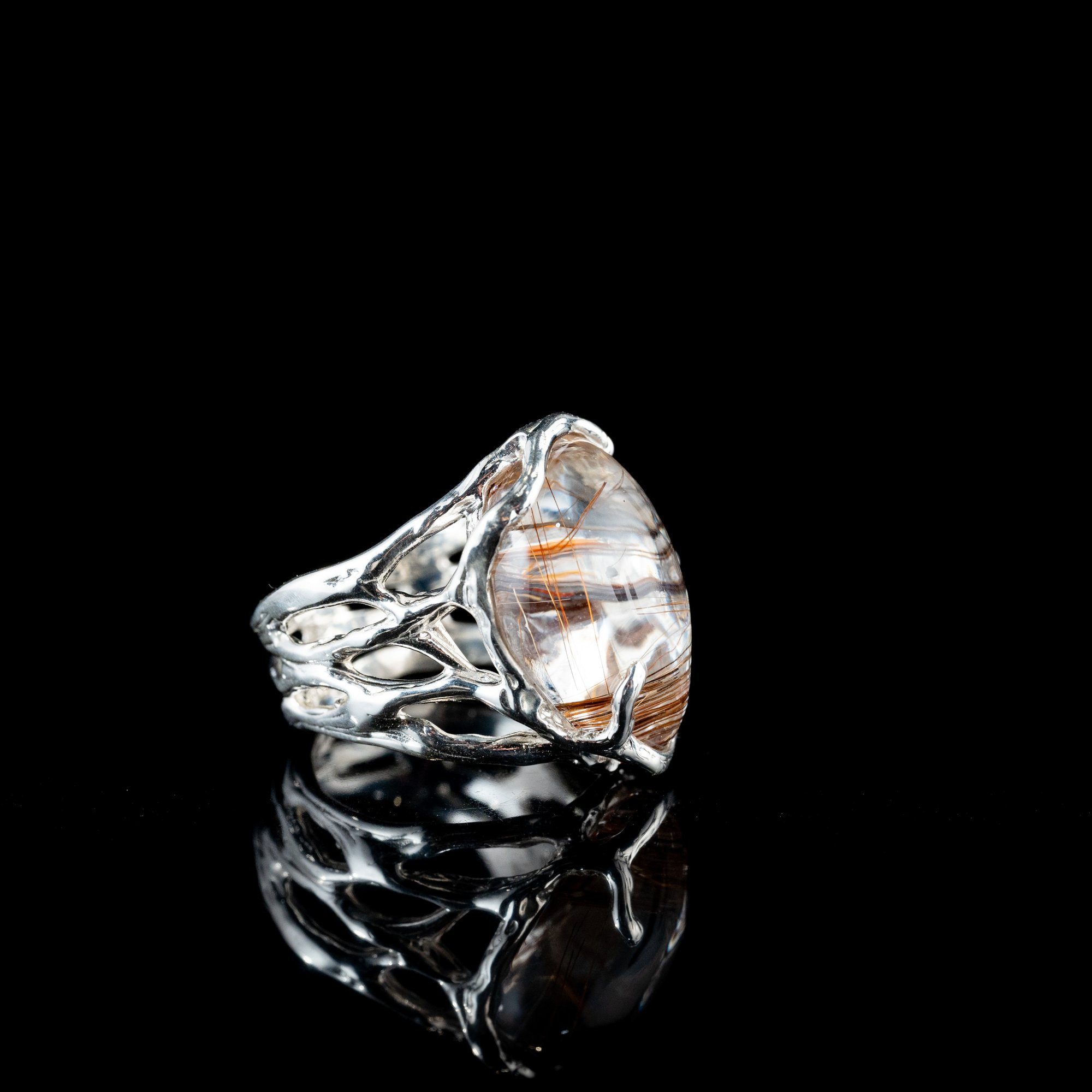 Каблучка з рутилованим кварцом - зображення 3