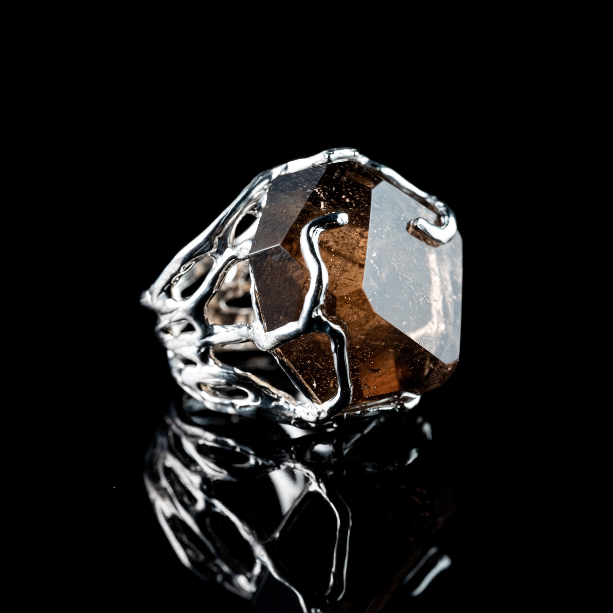 Каблучка з димчастим кварцом - зображення 3