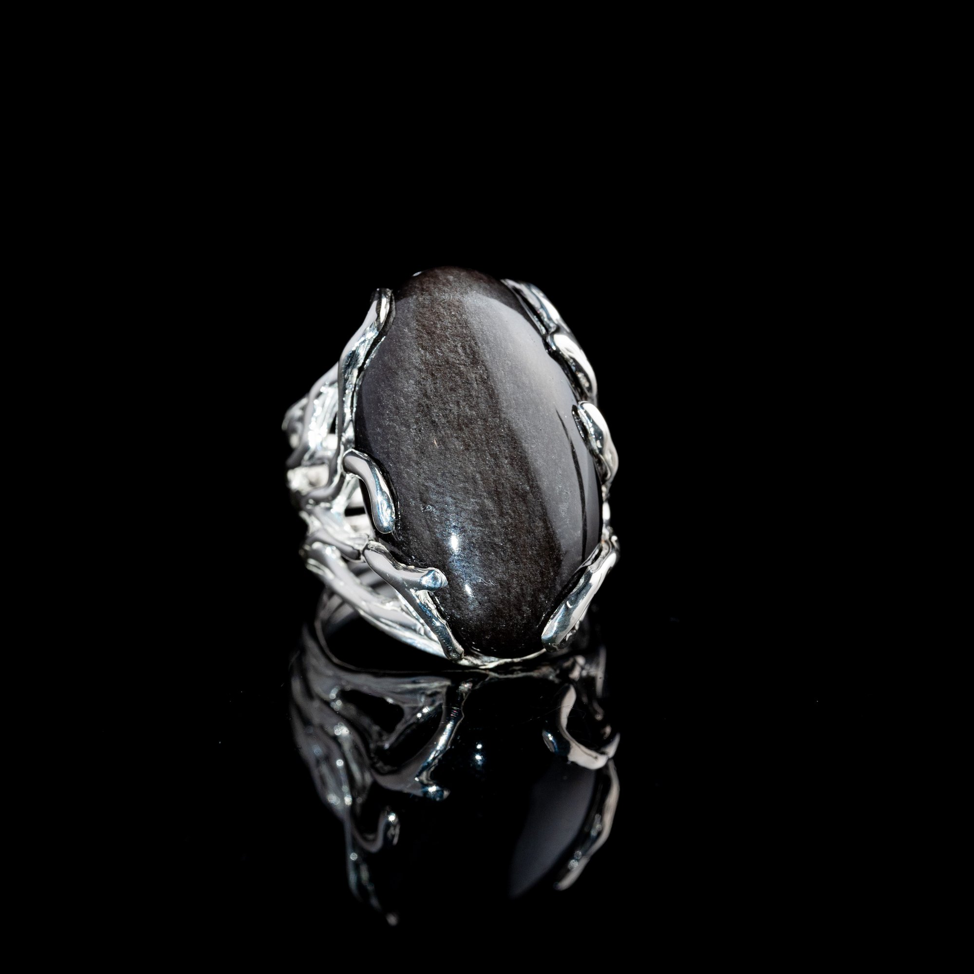 Каблучка з обсидіаном - зображення 3