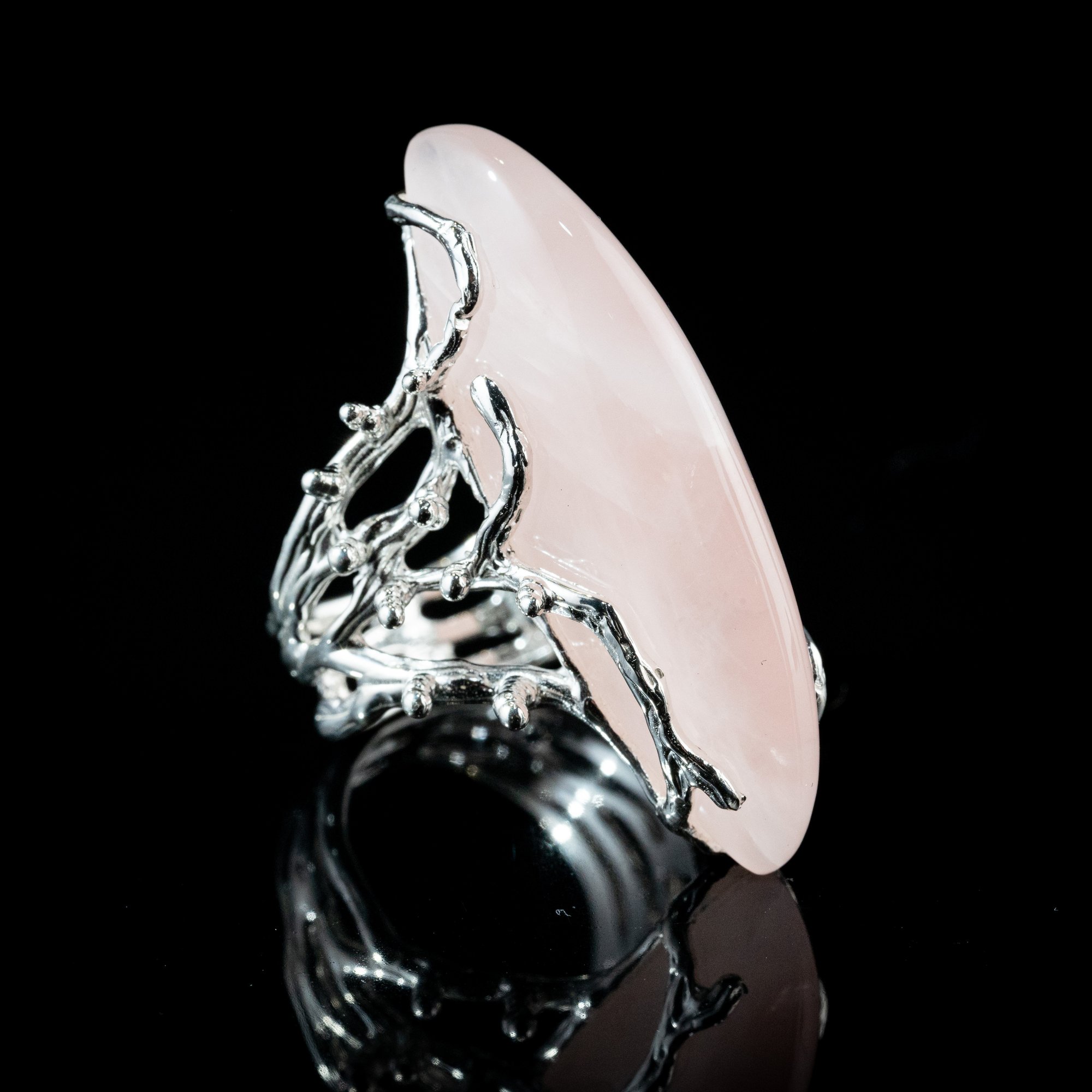 Каблучка з рожевим кварцом - зображення 3