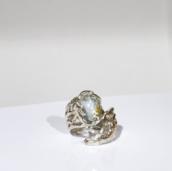 Каблучка з аквамарином