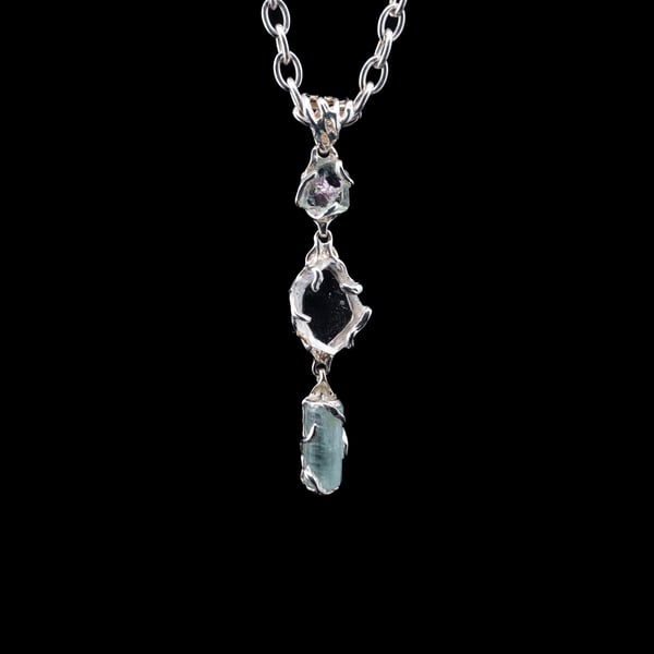 Pendant with Tourmalines and Rock Crystal
