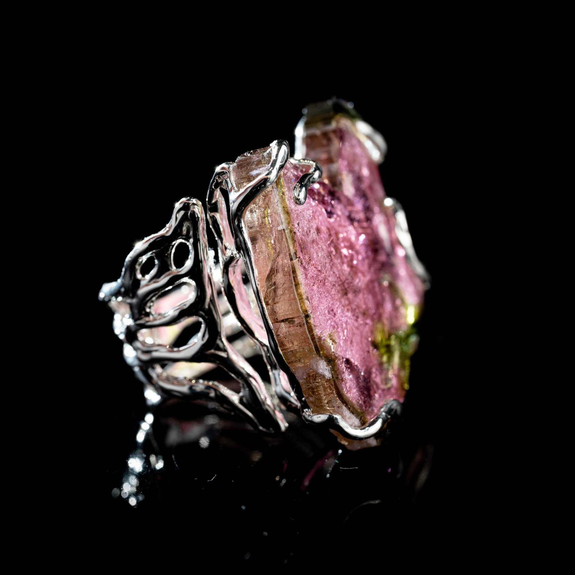 Каблучка з кавуновим турмаліном - зображення 3